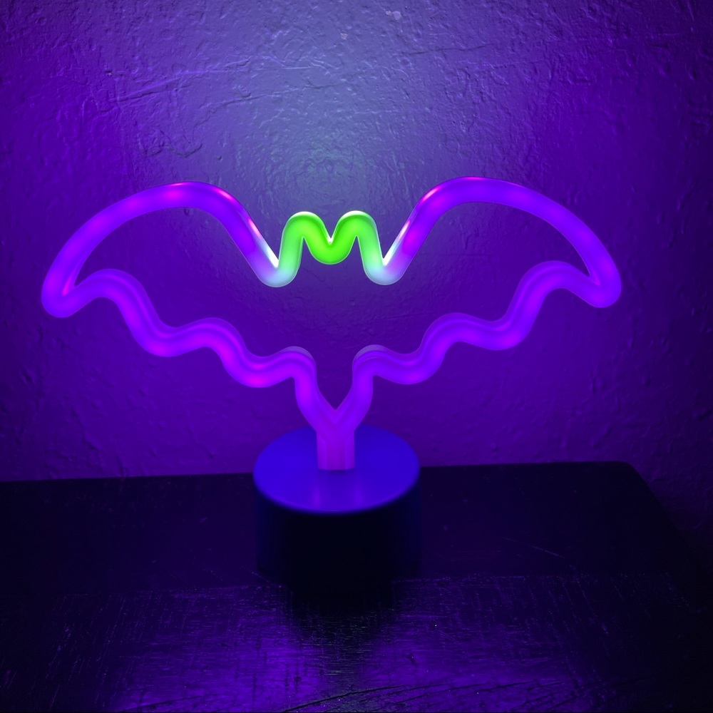 Bat halloween decor neon sign